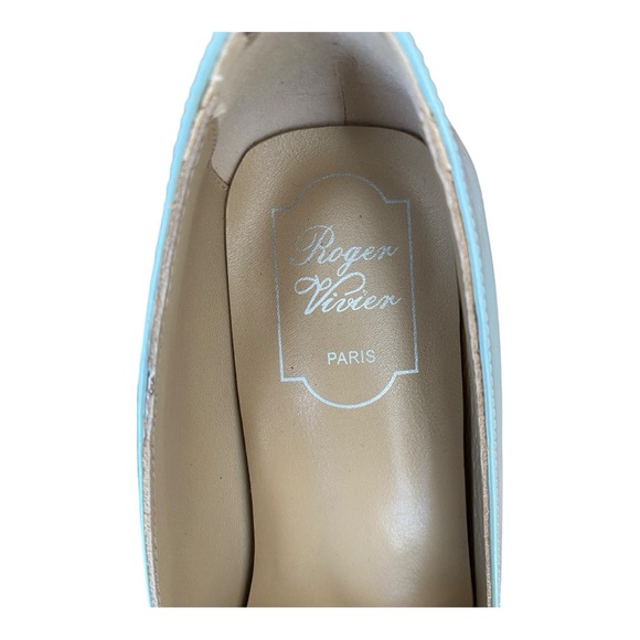 ROGER VIVIER Patent Leather Decolleté Belle Vivier Pumps blue size EU 39 US 9 - Picture 12 of 15